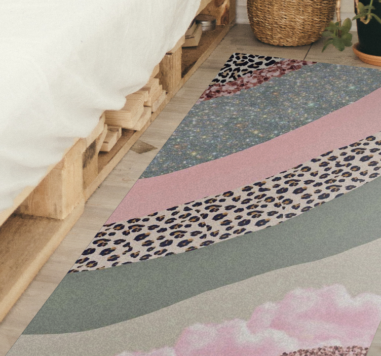 Alfombra vinílica dormitorio ondas de color en capas - TenVinilo