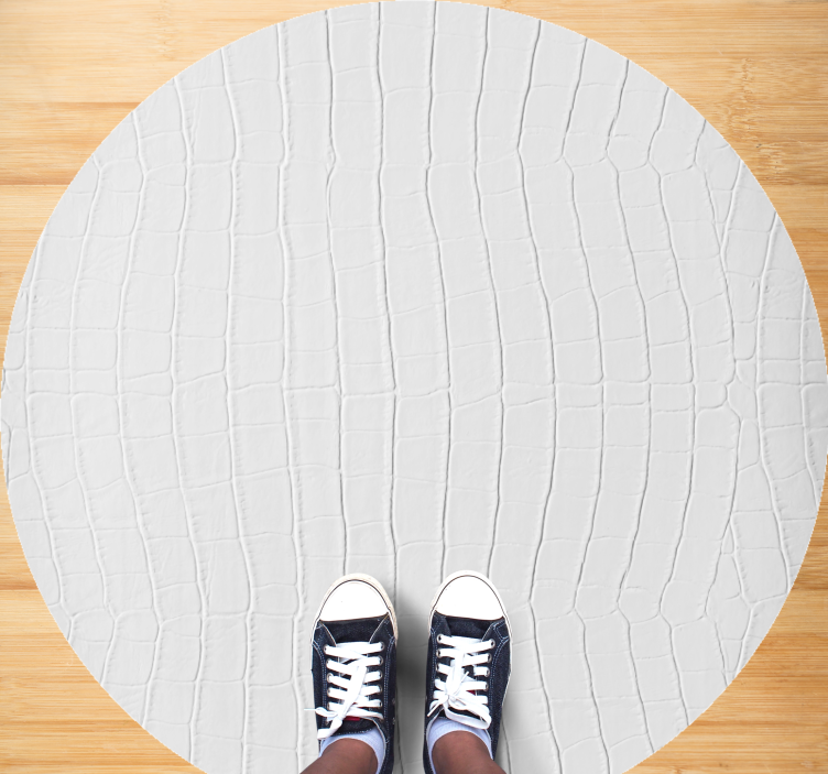 Alfombra vinílica de animales patrón de cocodrilo blanco - TenVinilo