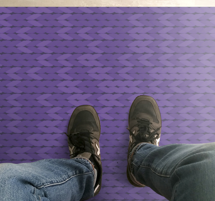 Alfombra vinílica textura patrón trenzado morado - TenVinilo