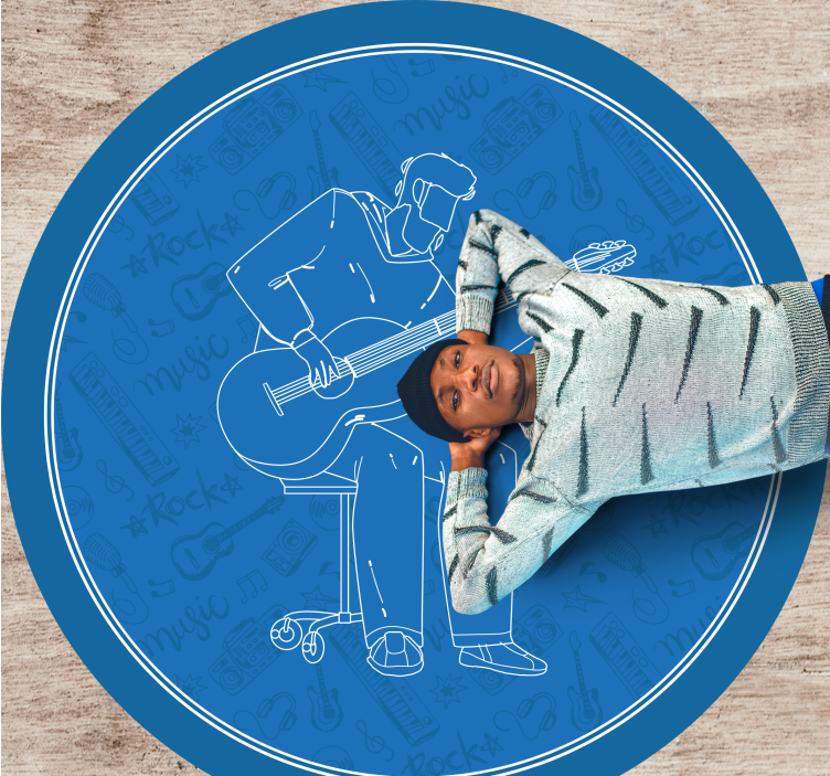 Alfombra vinílica textura vibraciones musicales - TenVinilo