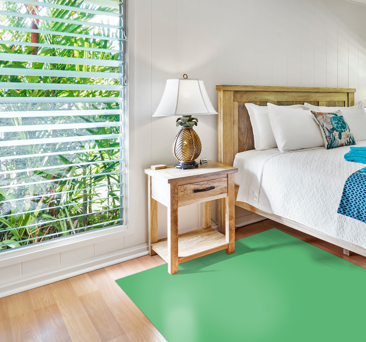 Alfombra vinílica verde diseño monocolor - TenVinilo