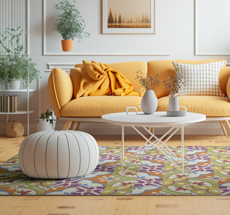 Alfombra de vinilo vintage patrón de azulejos ornamentales - TenVinilo