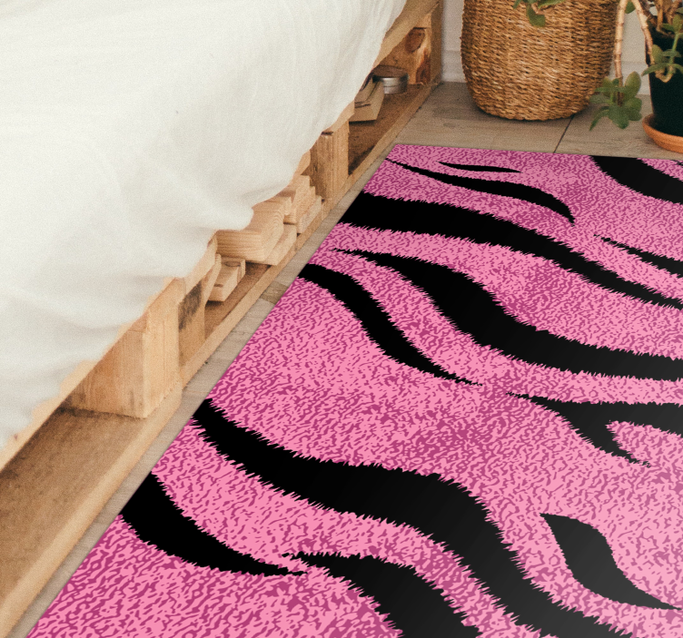 Alfombra vinílica animal print tigre rosa - TenVinilo