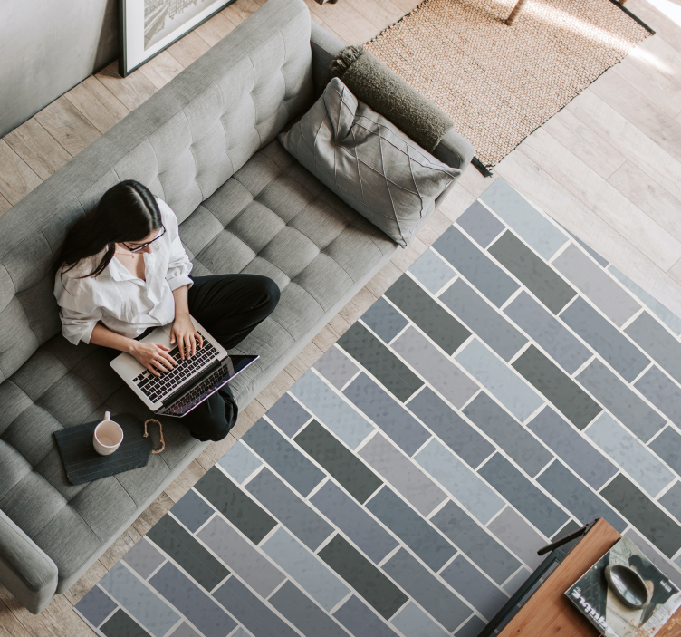 Alfombra vinílica imitación patrón de ladrillo - TenVinilo