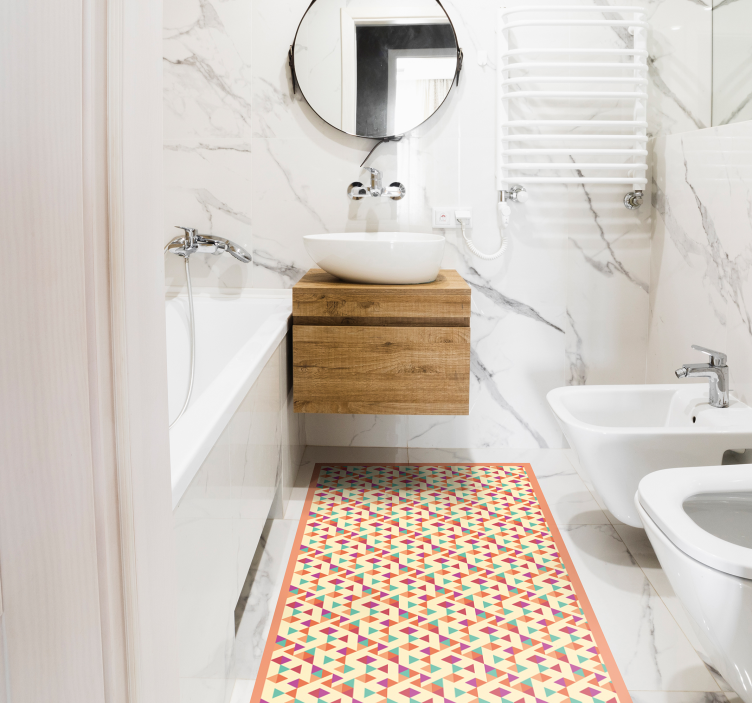 Alfombra de vinilo geométrica Triángulos de colores - TenVinilo