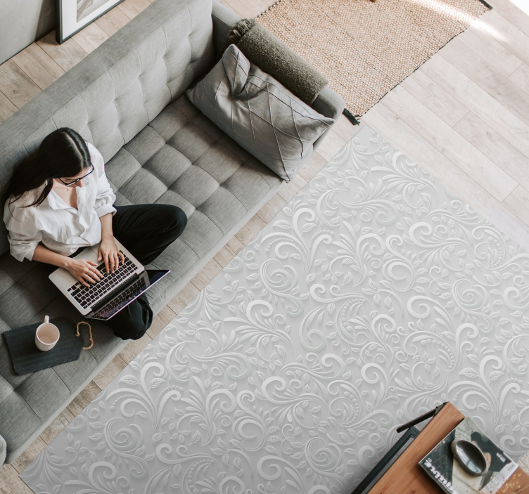 Alfombra vinílica despacho Patrón de remolino 3d - TenVinilo