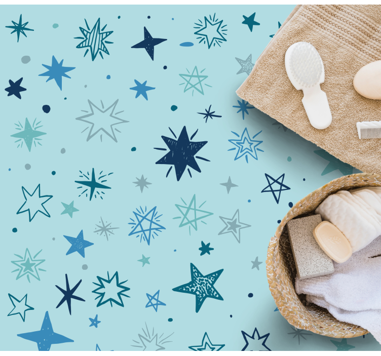 Alfombra vinílica dormitorio Estrellas azules - TenVinilo