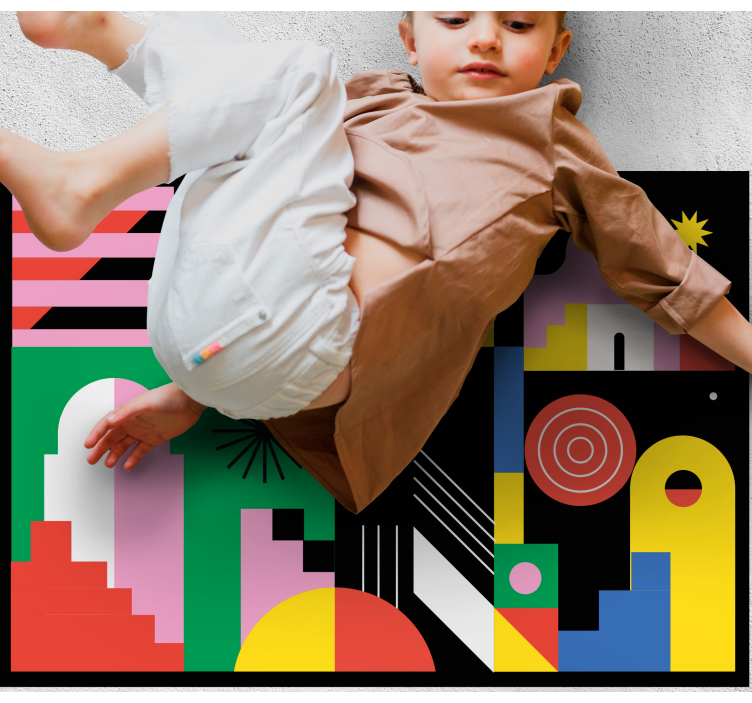 Alfombra vinílica dormitorio Mosaico de elementos geométricos pla - TenVinilo