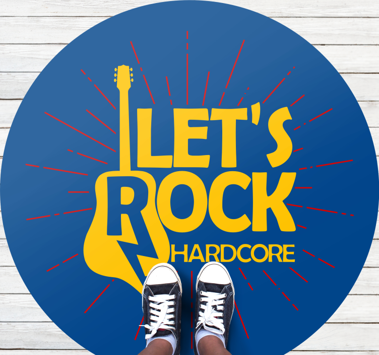 Alfombra vinílica dormitorio Texto y guitarra de música rock - TenVinilo