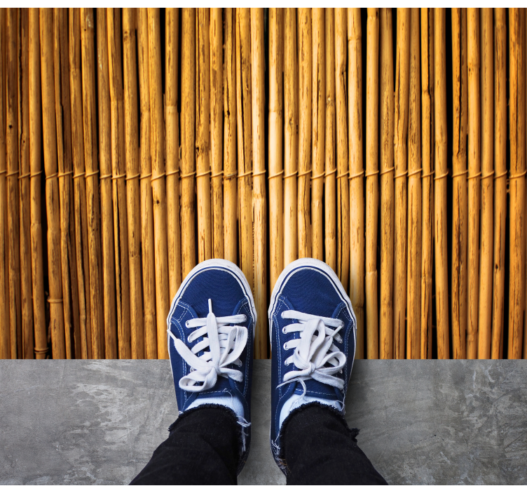 Alfombra vinílica dormitorio Textura agradable de bambú - TenVinilo