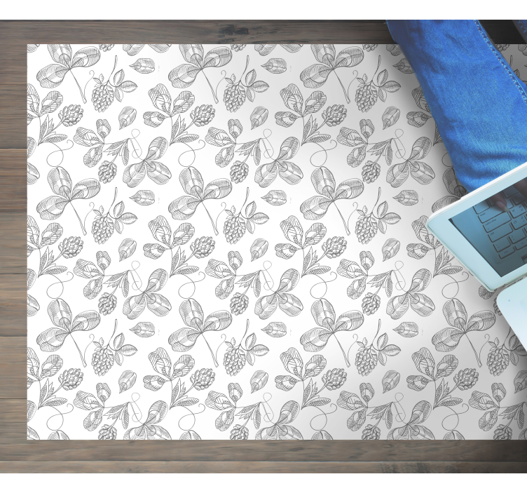 Alfombra vinílica flores lineal botánico - TenVinilo