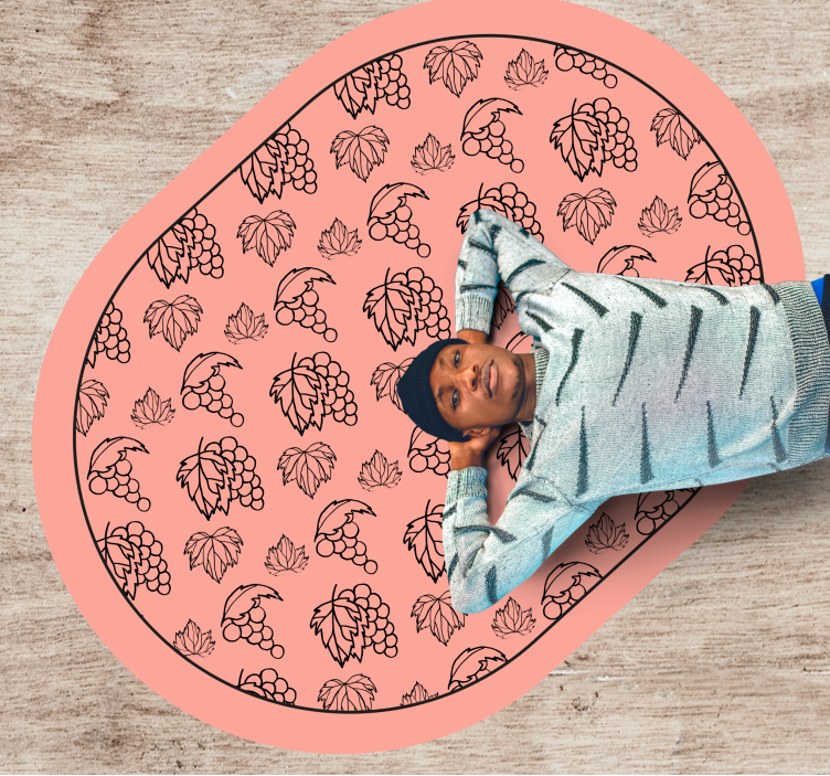 Alfombra vinílica flores patrón de uva botánica - TenVinilo