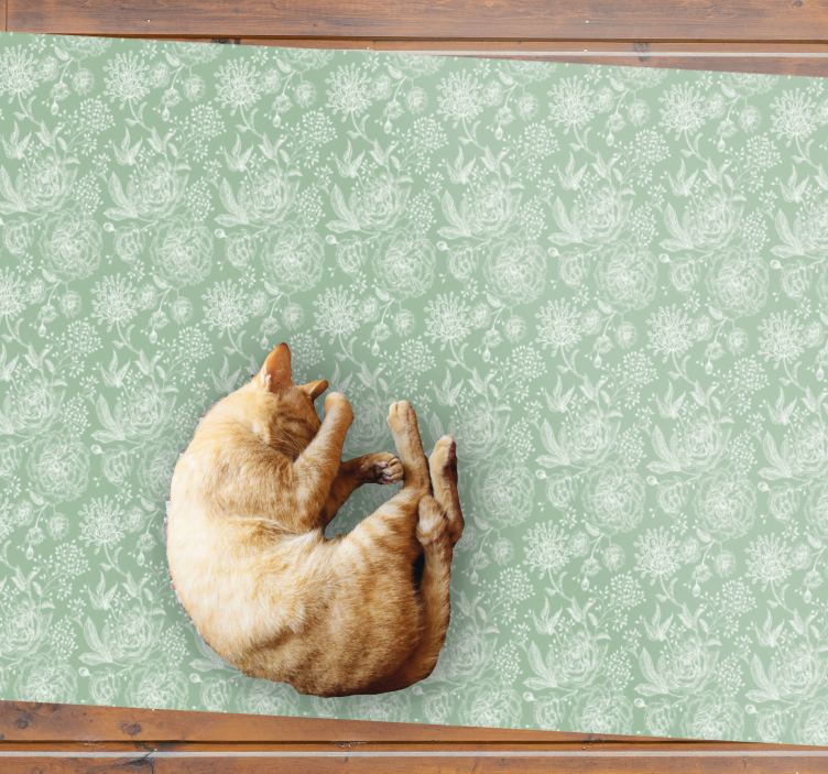 Alfombra vinílica flores superficie de elegancia floral - TenVinilo