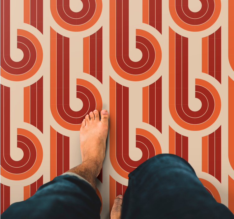 Alfombra vinílica geométrica patrón geométrico retro - TenVinilo