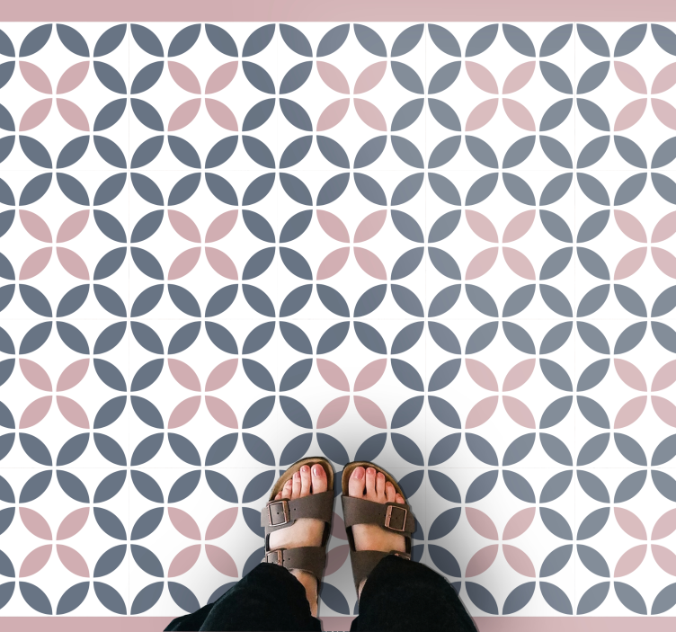 Alfombra vinílica hidráulica Colores pastel círculos geométricos - TenVinilo