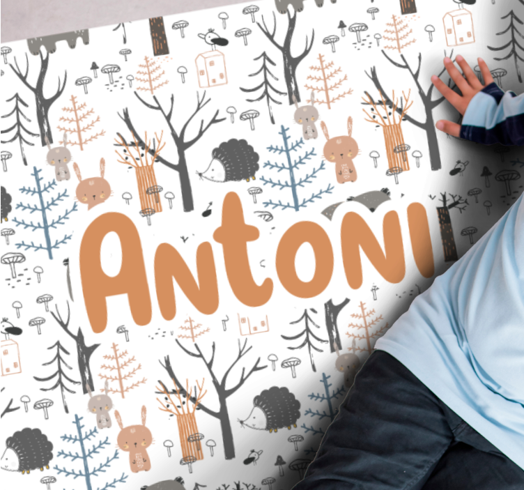 Alfombra vinílica personalizable bosque personalizado - TenVinilo