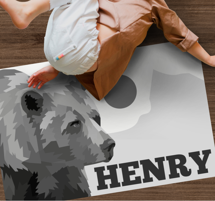 Alfombra vinílica personalizable oso personalizable - TenVinilo