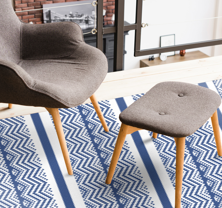 Alfombra vinílica rayas azules minimalistas - TenVinilo