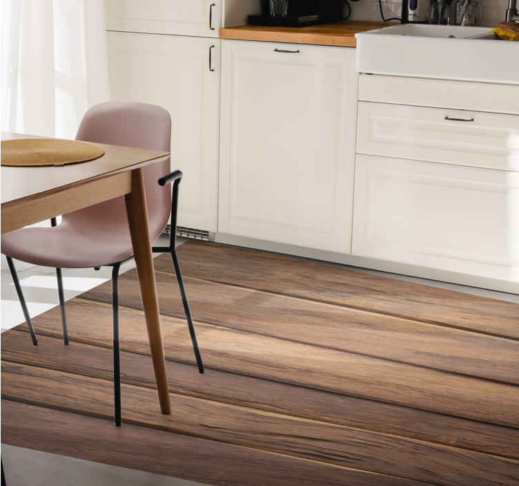 Alfombra vinílica salón Tablones horizontales de madera - TenVinilo