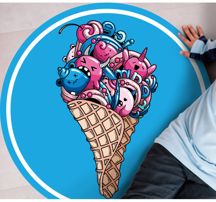 Alfombras vinílicas modernas Bonito helado de graffiti - TenVinilo