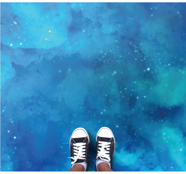 Alfombras vinílicas modernas Fantástica galaxia azul y grande - TenVinilo