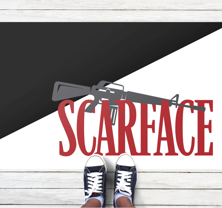 Alfombras vinílicas modernas Imagen de película scarface con text - TenVinilo