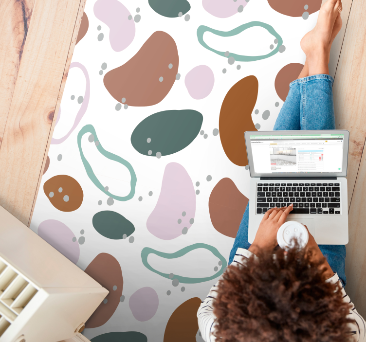 Alfombras vinílicas modernas Patrón de forma abstracta irregular - TenVinilo