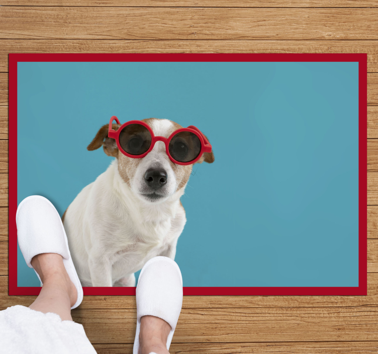 Aflombra vinílica animales Perro gafas de sol - TenVinilo
