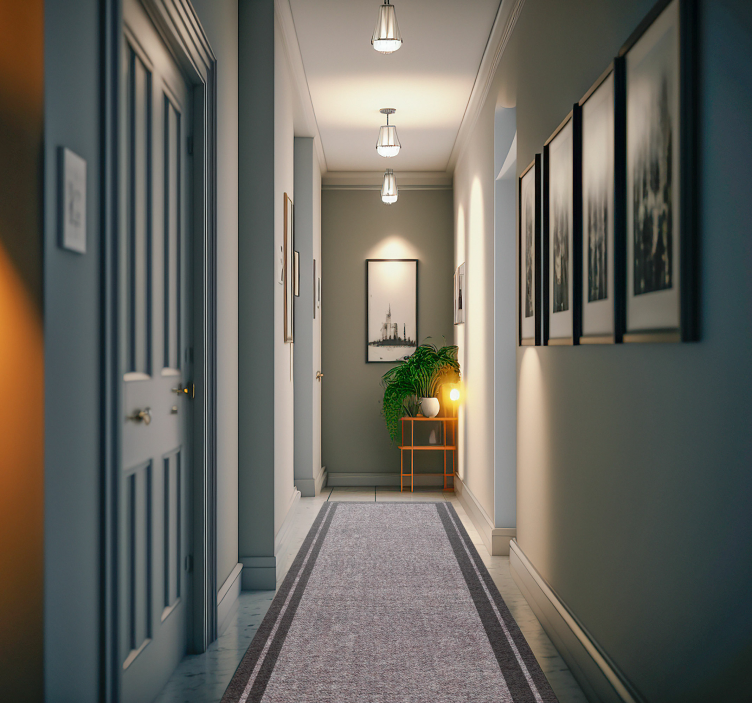 Alfombra vinilo pasillo moderna textura textil gris - TenVinilo