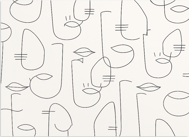 Alfombra vinílica cocina partes de cara abstractas - TenVinilo