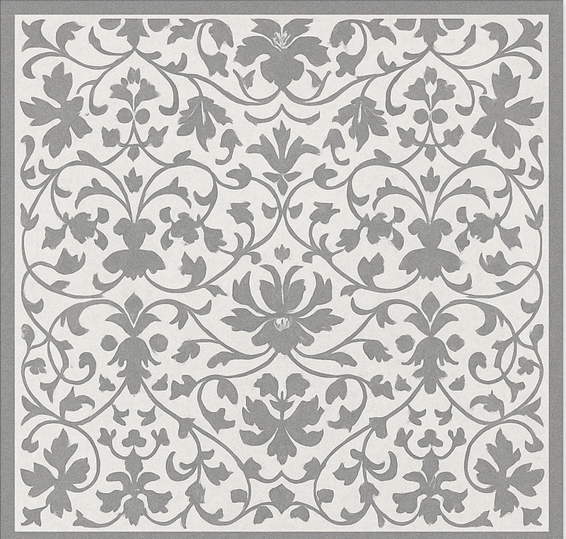 Alfombra vinílica cocina arabesco gris elegante - TenVinilo