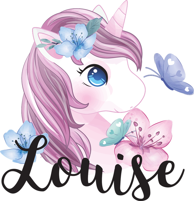 Alfombra vinílica de animales unicornio con mariposa - TenVinilo