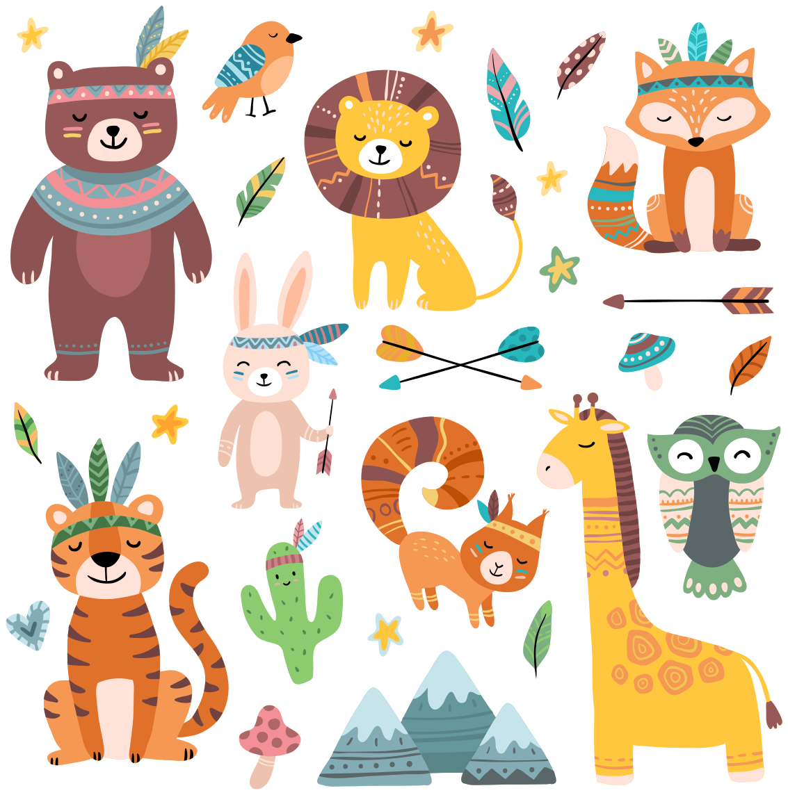 Alfombra vinílica de animales bebés salvajes - TenVinilo