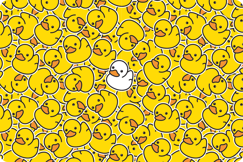 Alfombra vinílica de animales pato blanco diferente - TenVinilo