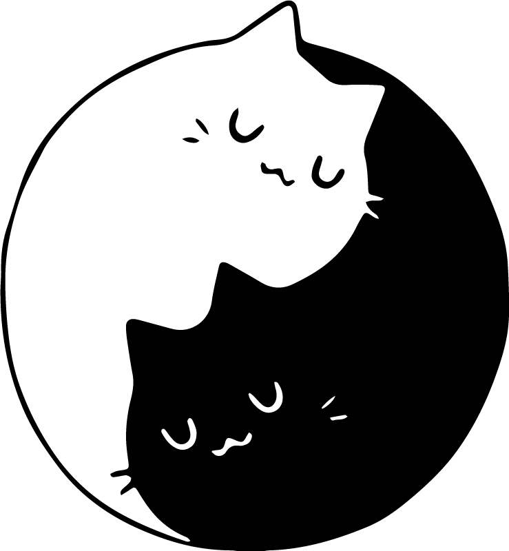 Alfombra vinílica de animales gatos yin yang - TenVinilo