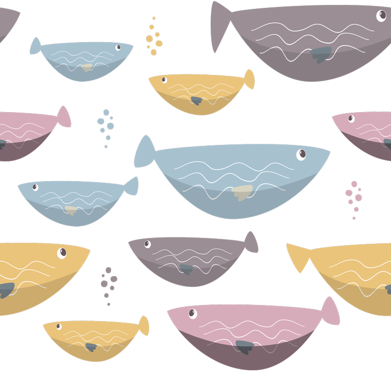 Alfombra vinílica de animales peces de colores para niños - TenVinilo