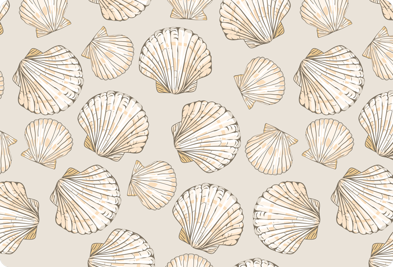 Alfombra vinílica de animales con conchas grandes y pequeñas - TenVinilo