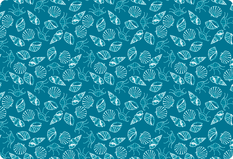 Alfombra vinílica de animales con conchas marinas - TenVinilo