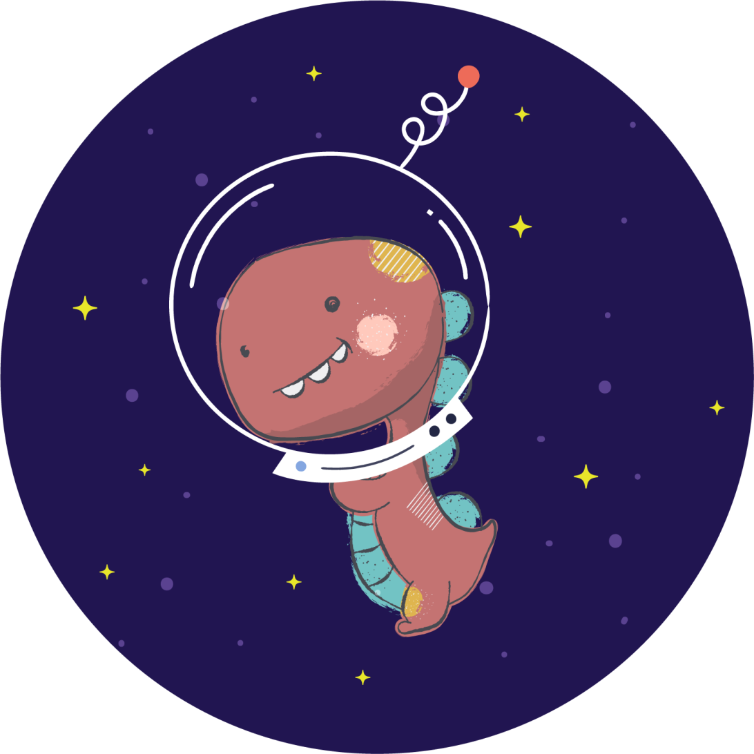 Alfombra vinílica de animales t-rex espacial - TenVinilo