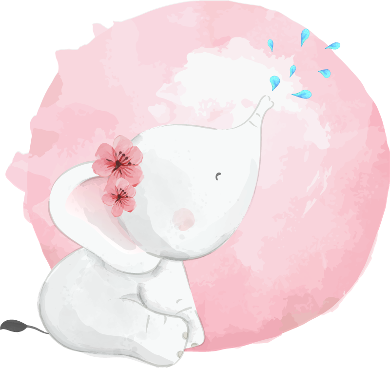 Alfombra vinílica de animales África salvaje niña elefante - TenVinilo