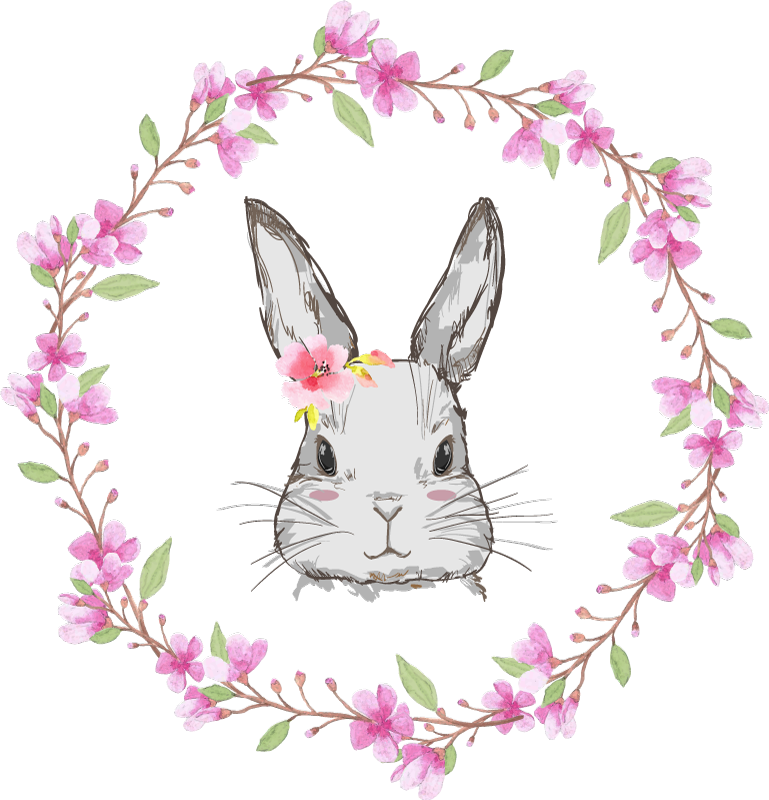 Alfombra vinílica de animales África salvaje niña conejo - TenVinilo