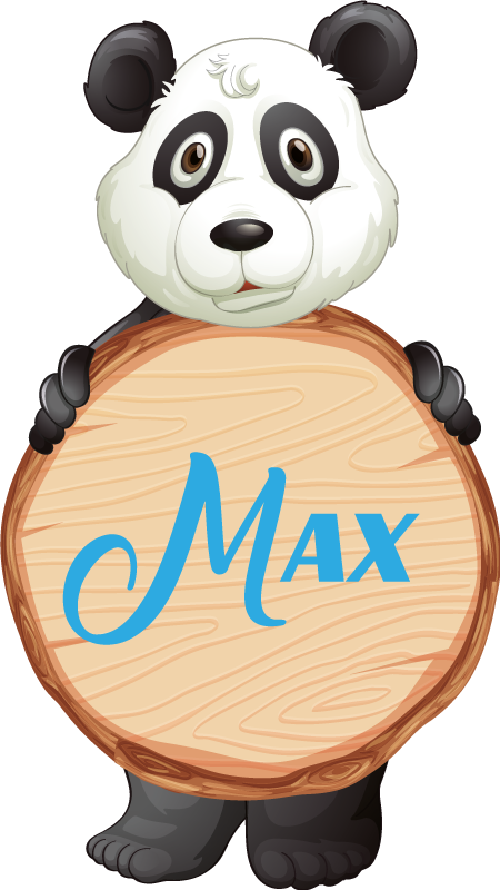 Alfombra vinílica de animales panda con nombre - TenVinilo