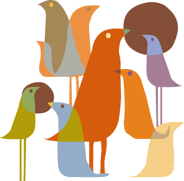 Alfombra vinílica de animales estilo minimalista aves - TenVinilo