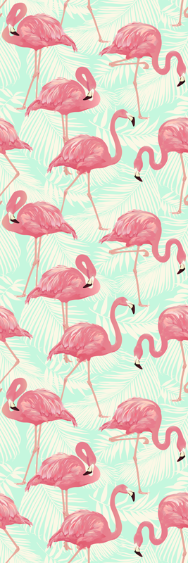 Alfombra vinílica de animales flamencos dibujados - TenVinilo