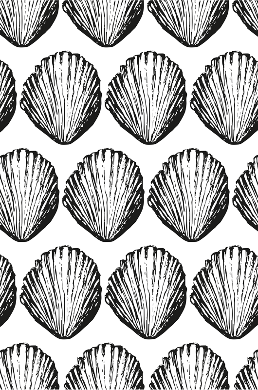 Alfombra vinílica de animales patrón retro de conchas - TenVinilo