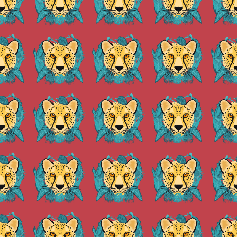 Alfombra vinílica de animales estilo oriental leopardo - TenVinilo