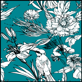 Alfombra vinílica de animales diseño elegante aves blancas - TenVinilo