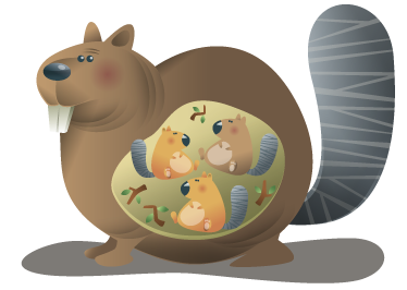 Alfombra vinílica de animales madre ardilla - TenVinilo