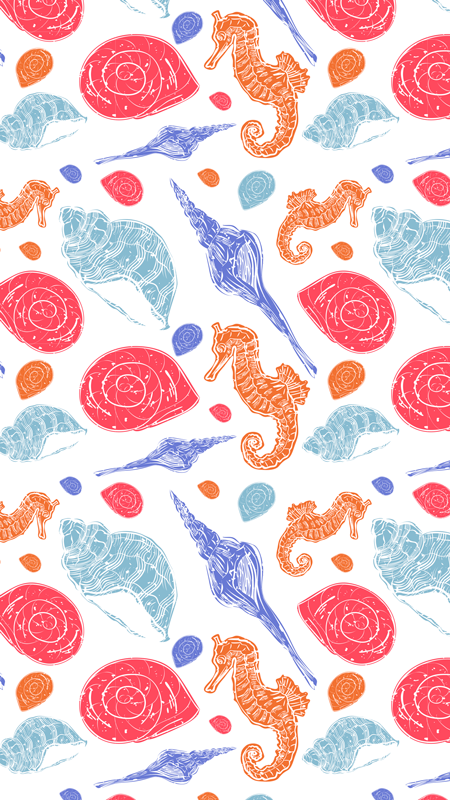 Alfombra vinílica de animales azulejos submarinos - TenVinilo