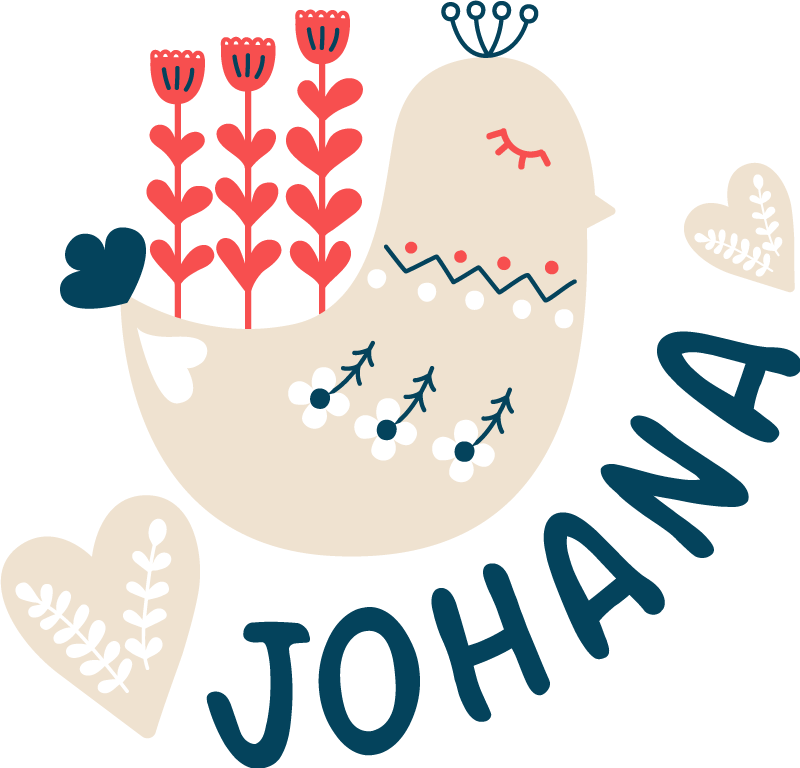 Alfombra vinílica de animales pájaro nórdico personalizado - TenVinilo